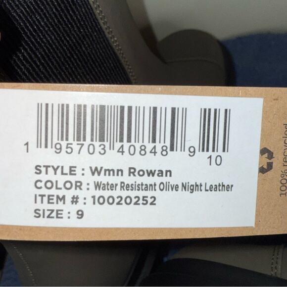 TOMS NWTWomen's Rowan Lug Pull-On Boot Water Resistant Olive Green Leather Sz 9 - Picture 13 of 13